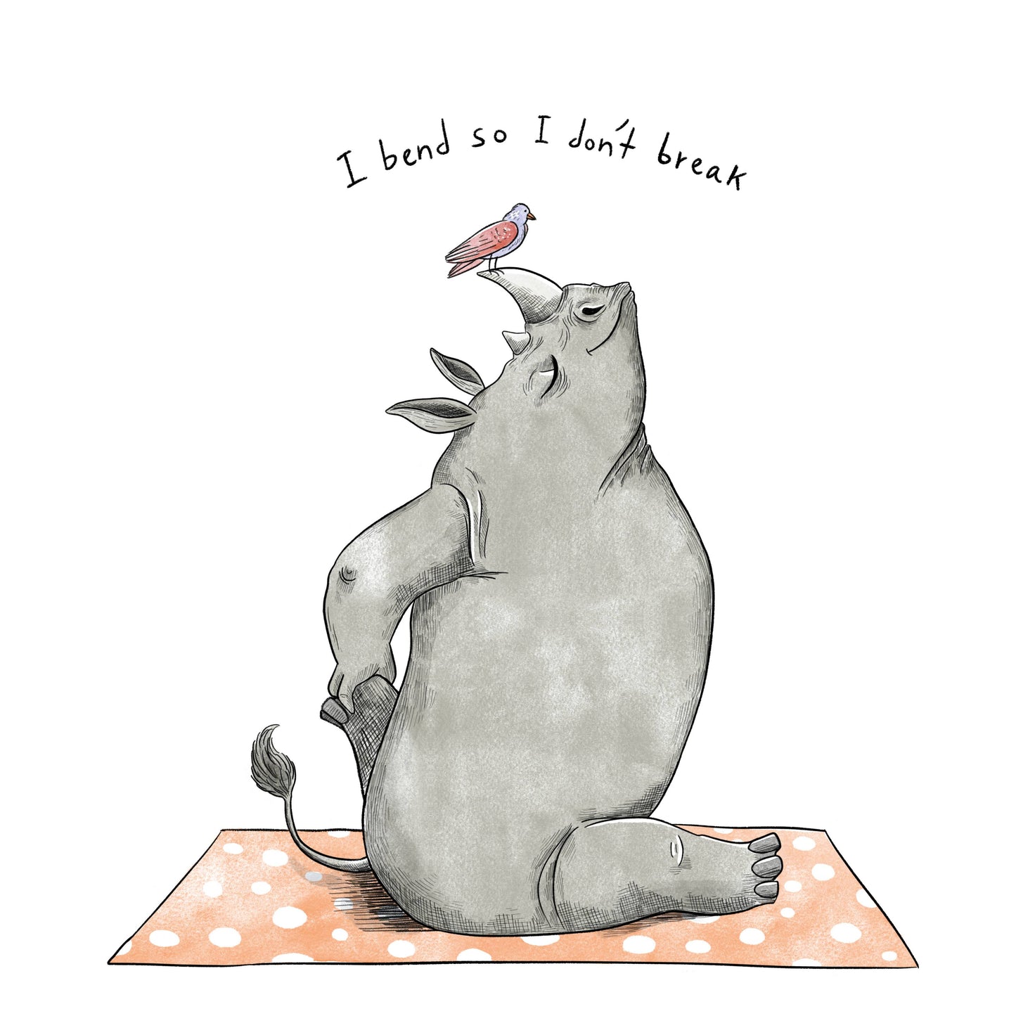 הדפס איור | קרנף יוגה