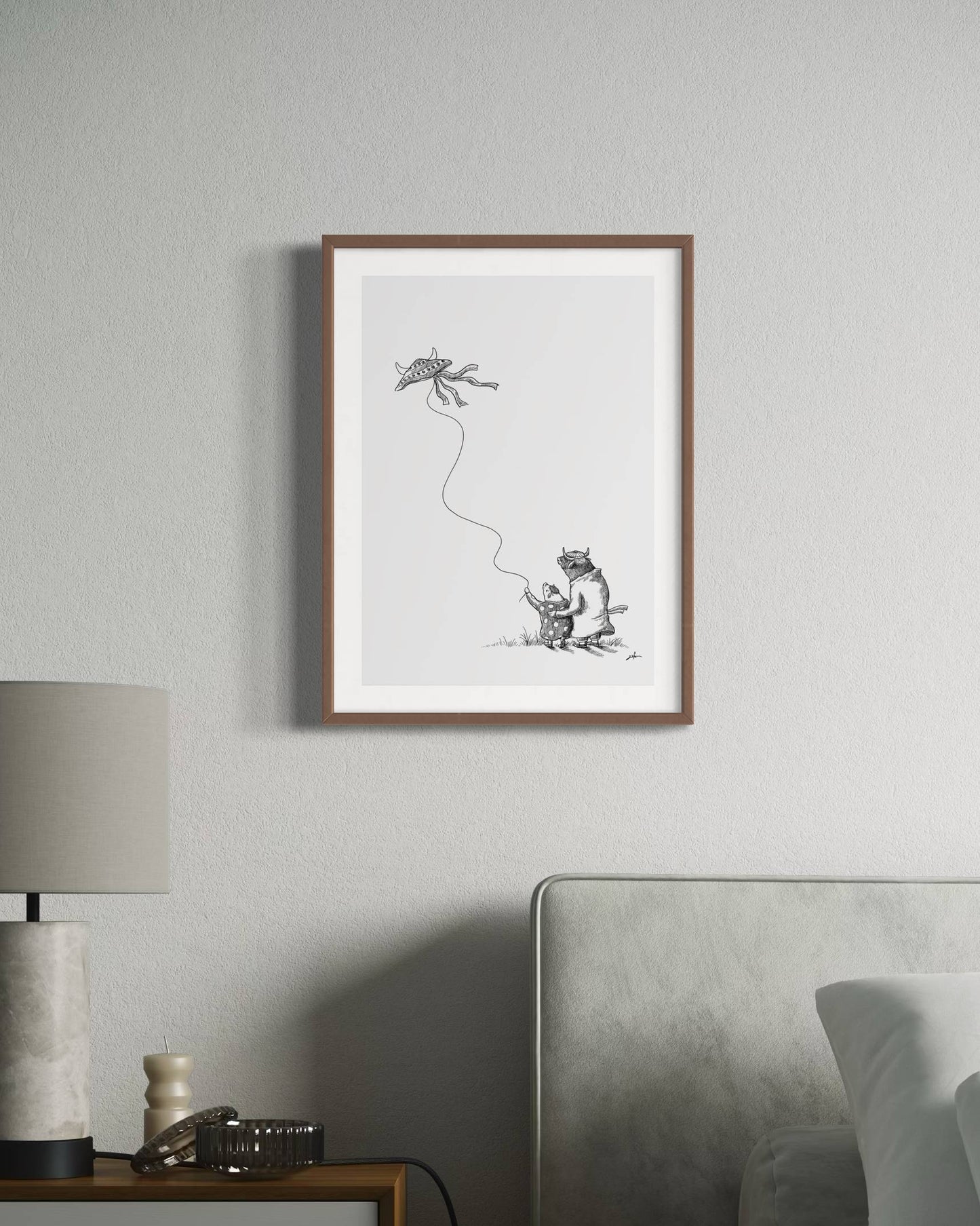 הדפס איור שחור לבן | זכרונות