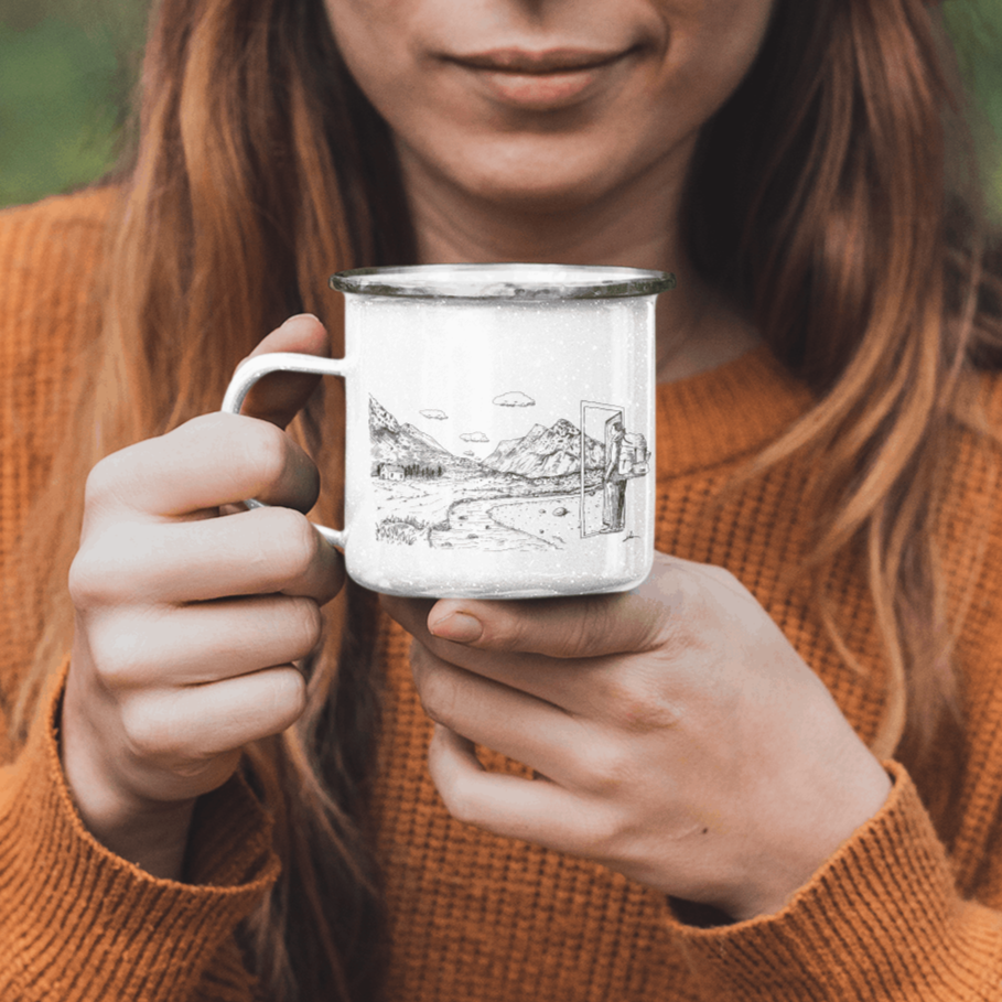 ספל אמייל עם ידית - חירות