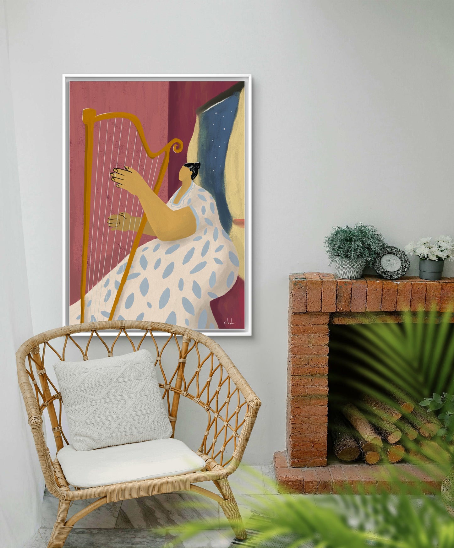 הדפס צבעוני | אשה ונבל