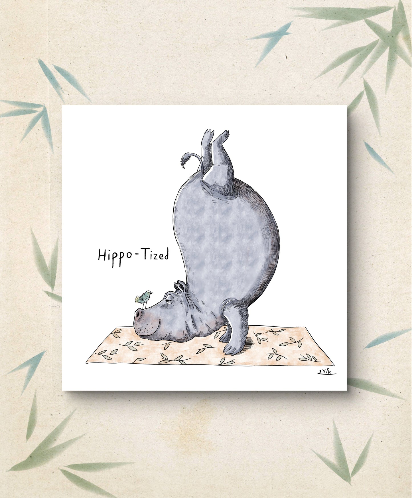 הדפס איור | היפופוטם יוגה