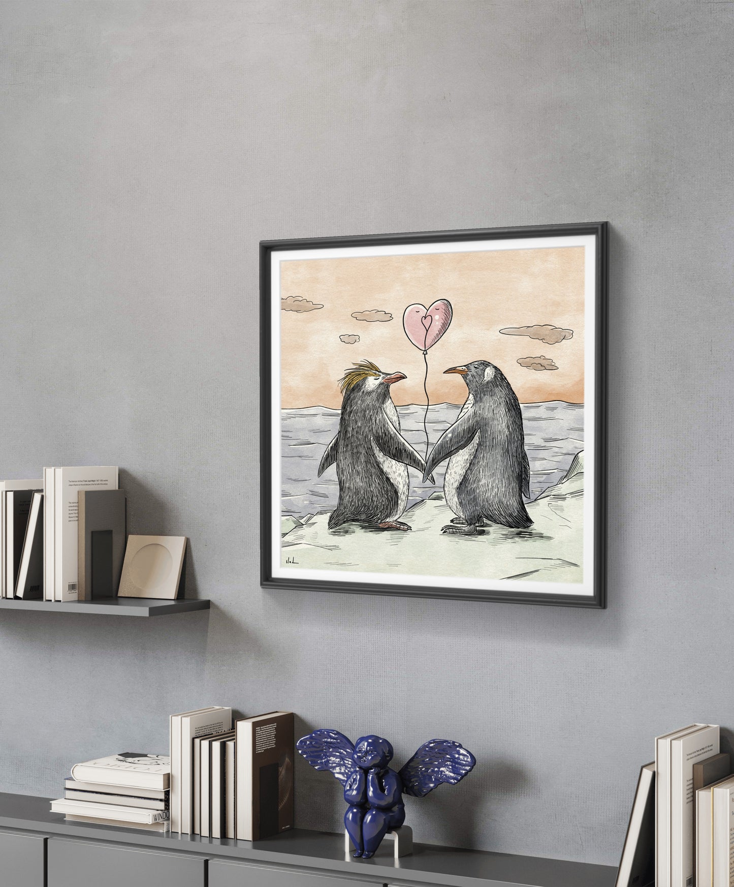 הדפס איור | זוג פינגווינים