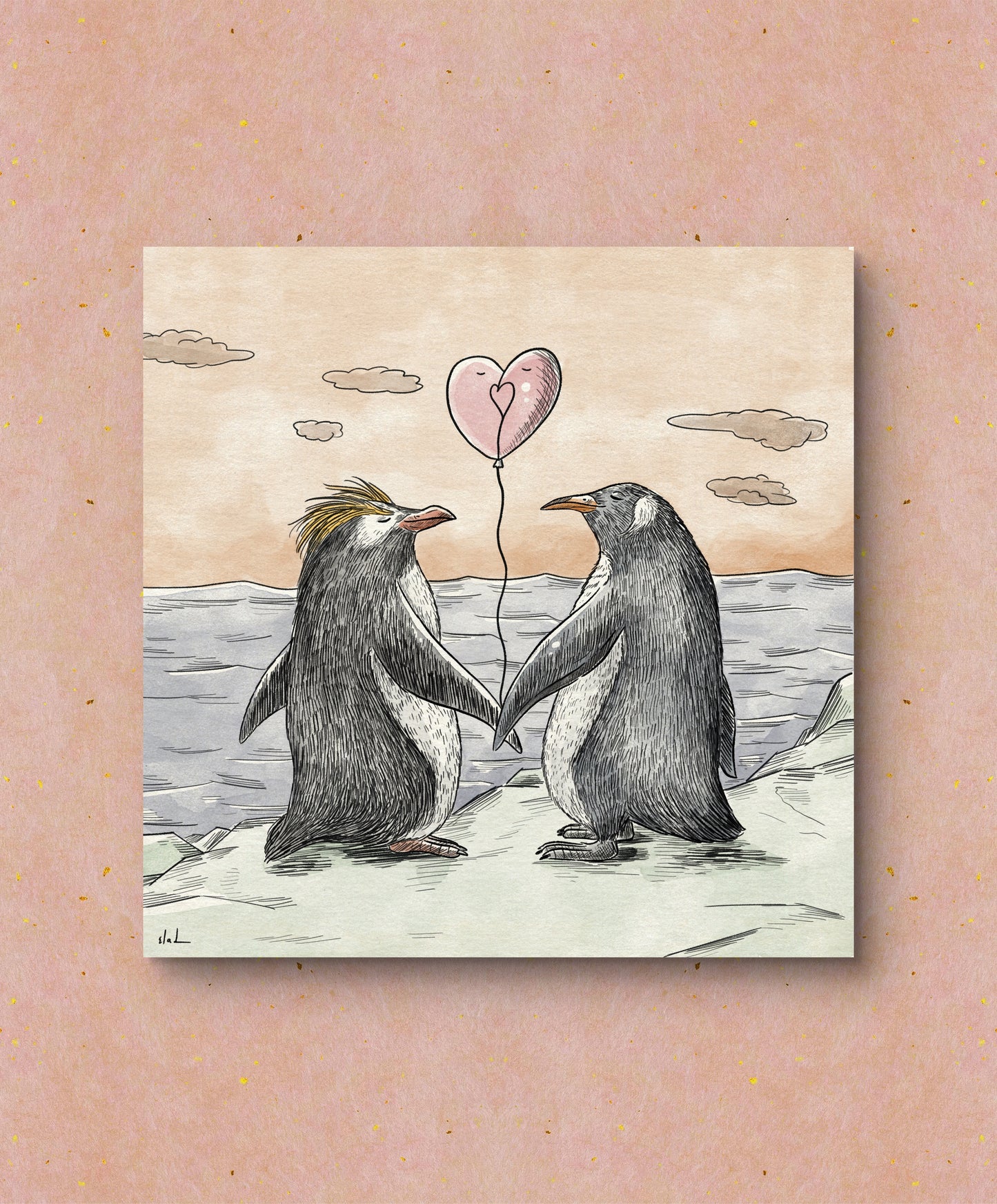 הדפס איור | זוג פינגווינים