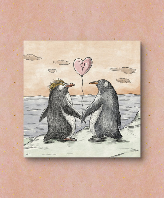 הדפס איור | זוג פינגווינים