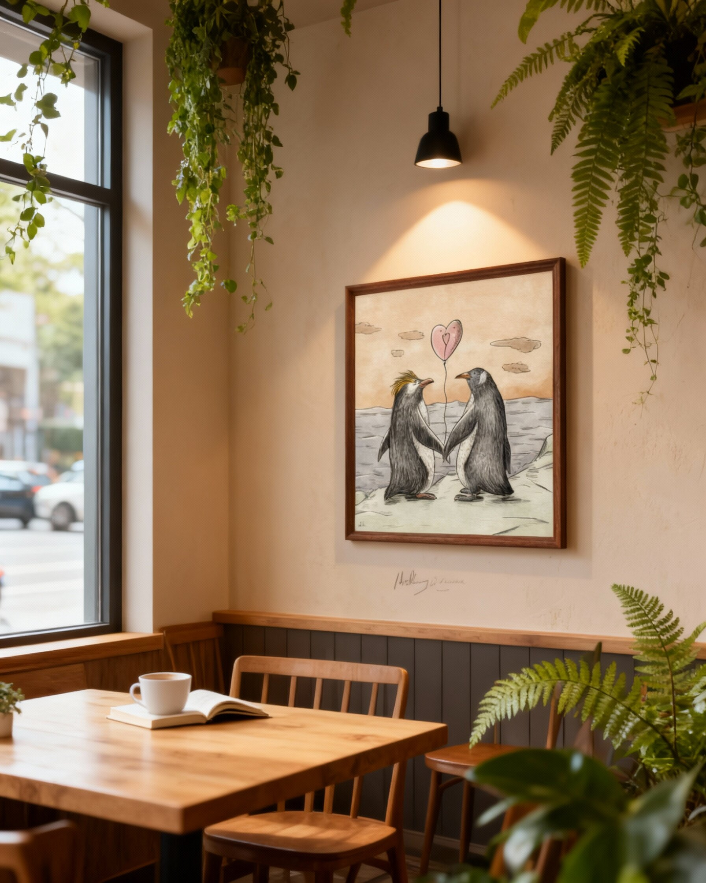 הדפס איור | זוג פינגווינים