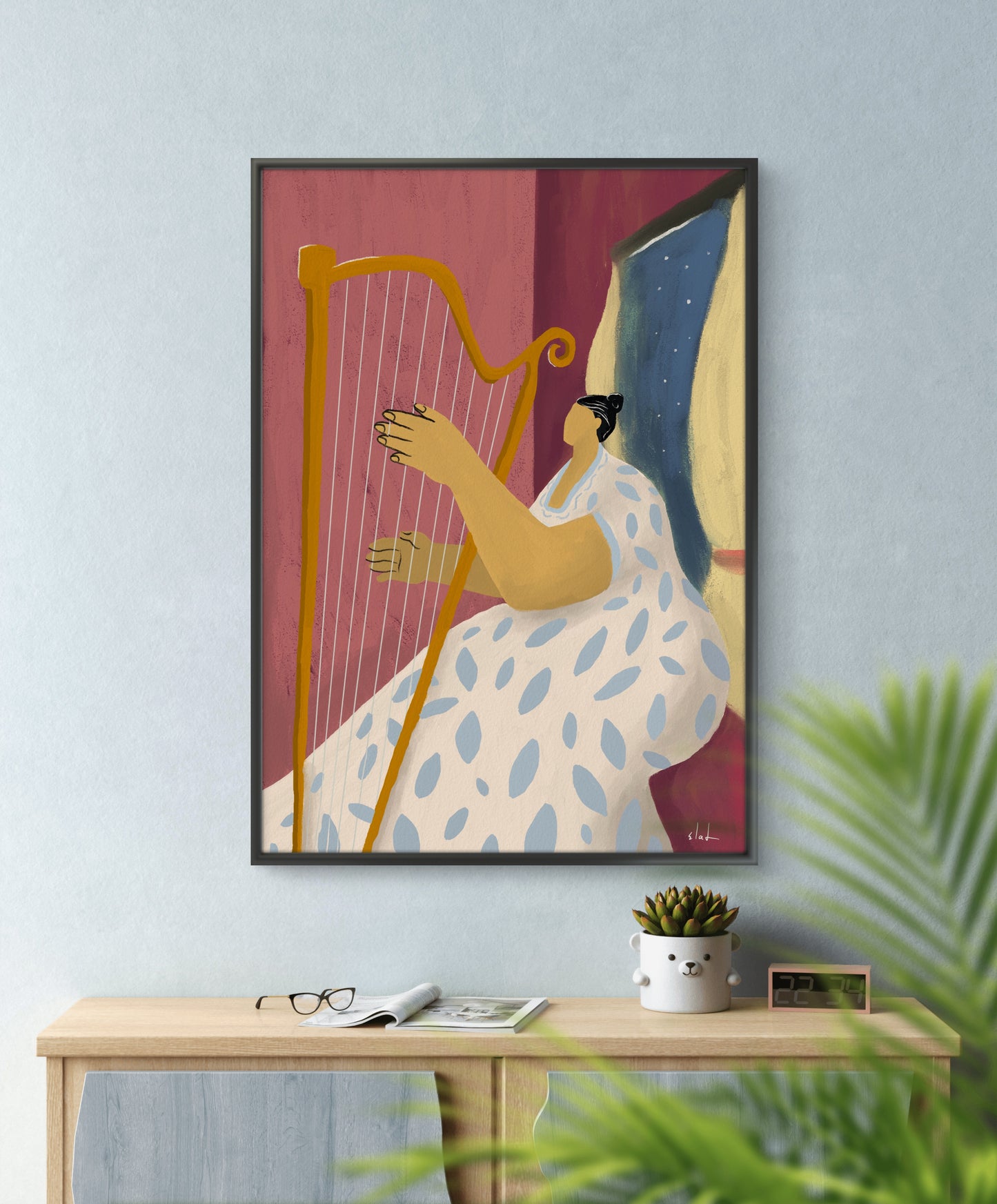 הדפס צבעוני | אשה ונבל