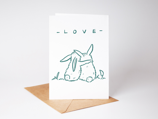 כרטיס ברכה |  זוג ארנבים