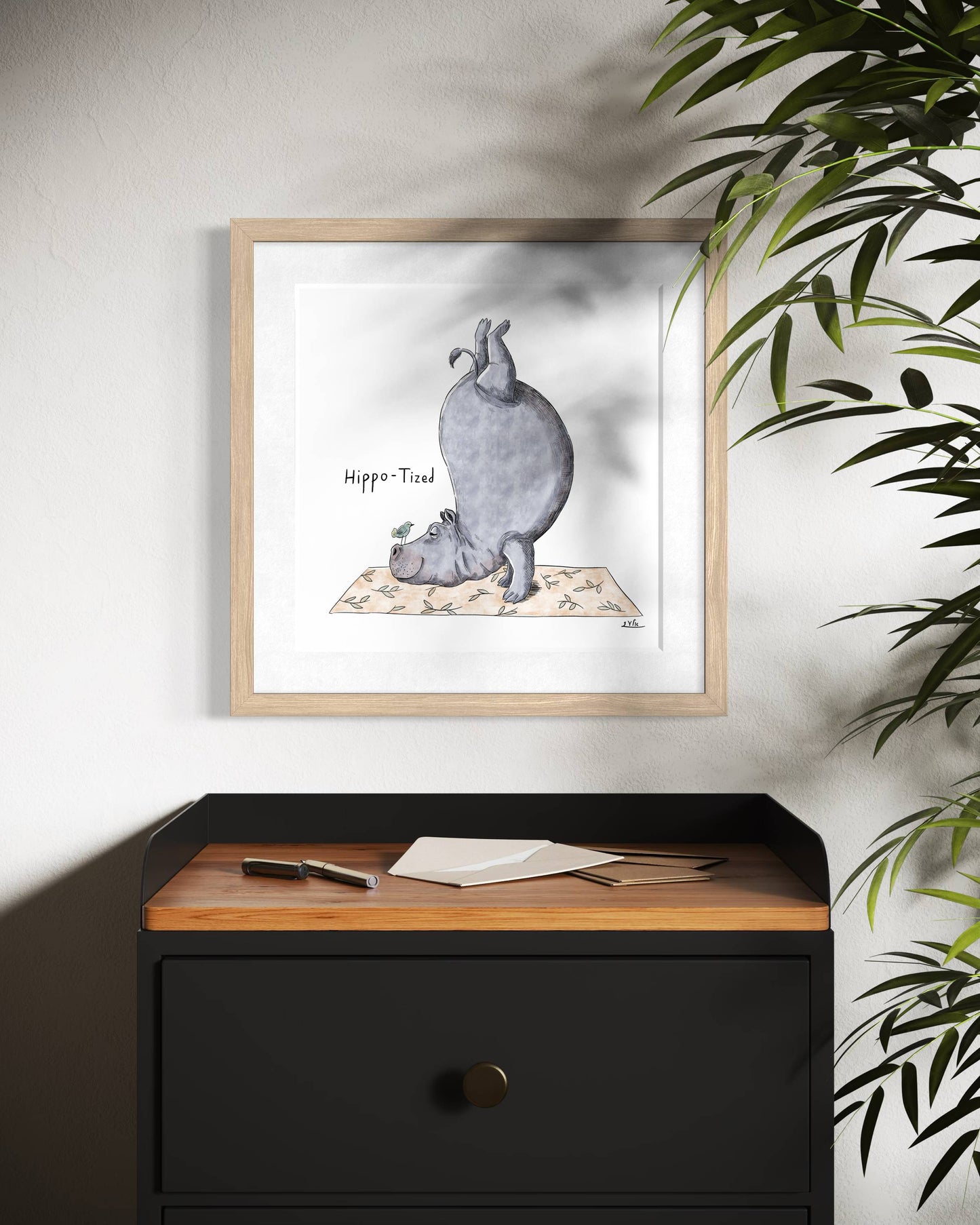 הדפס איור | היפופוטם יוגה